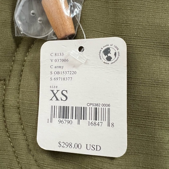 Free People Lush It Duffle Coat Army Green Size XS NEW - Picture 13 of 16